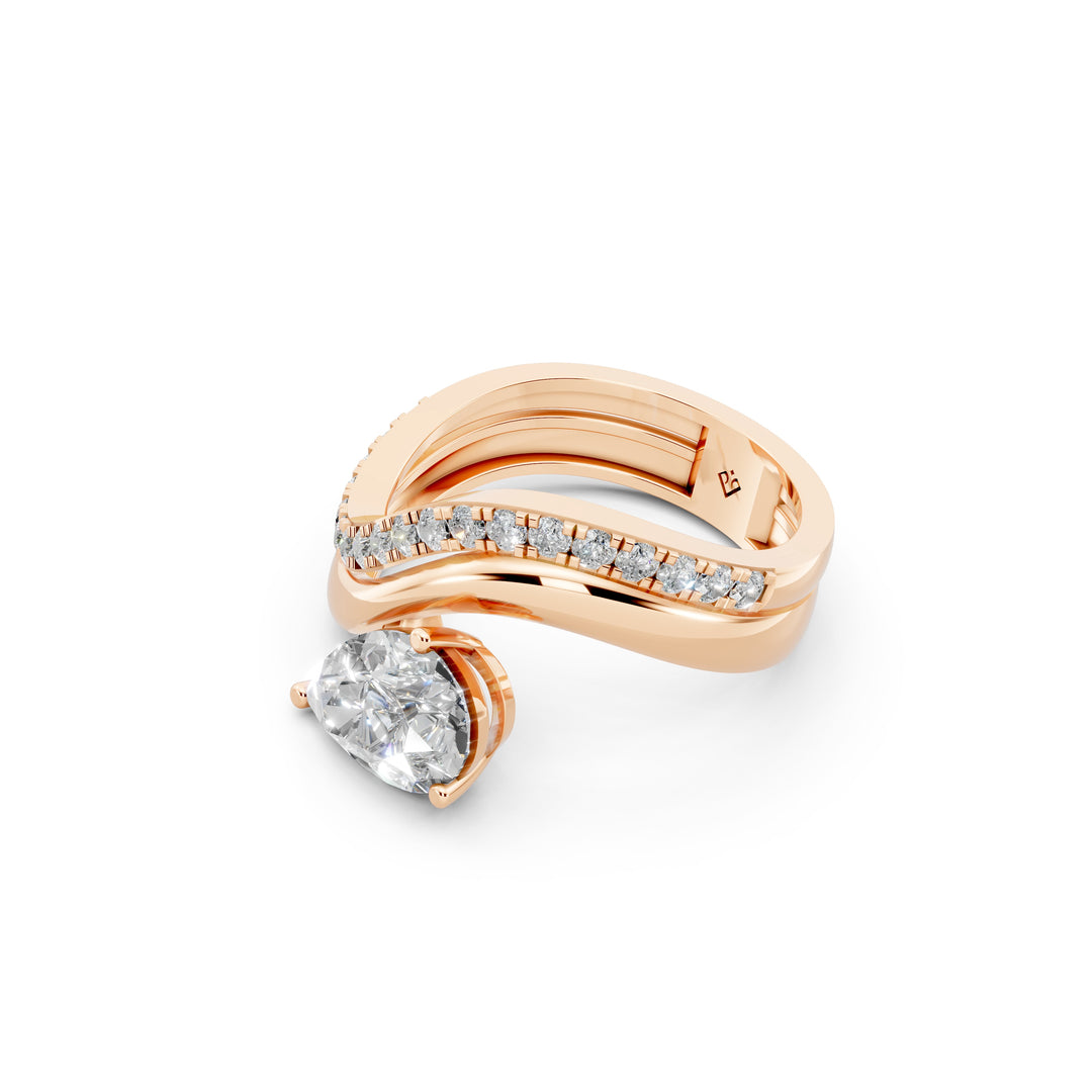 Ayria Pear Solitaire Diamond Womens Ring