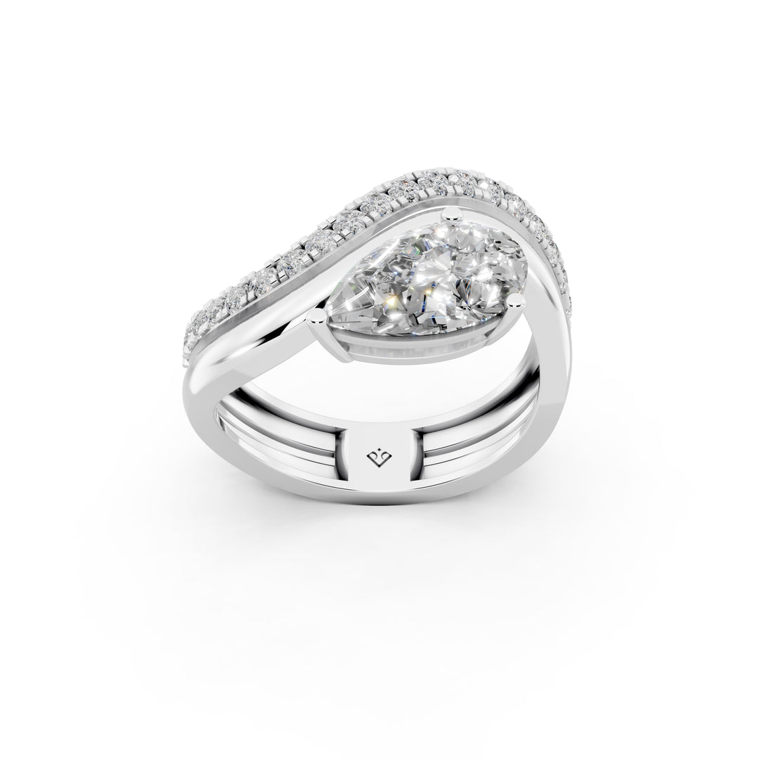 Ayria Pear Solitaire Diamond Womens Ring