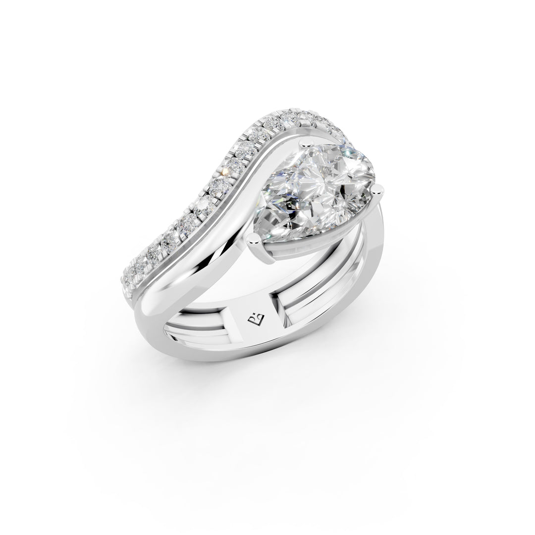 Ayria Pear Solitaire Diamond Womens Ring