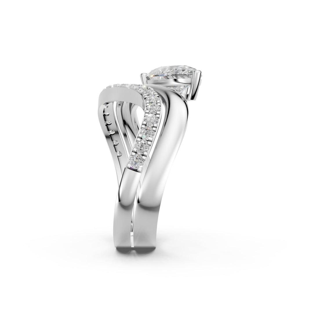 Ayria Pear Solitaire Diamond Womens Ring