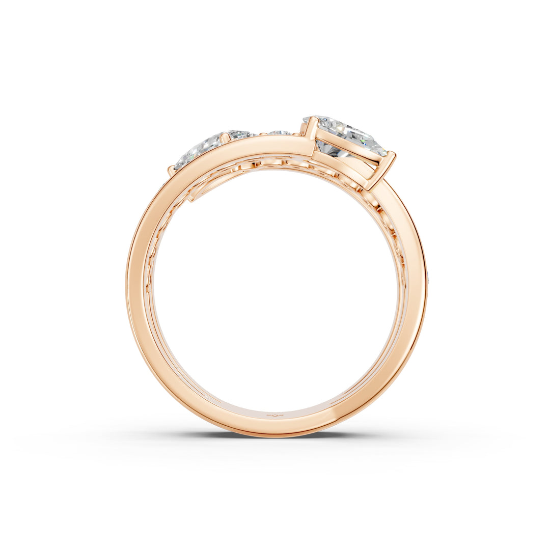 Baela Pear Solitaire Diamond Womens Ring