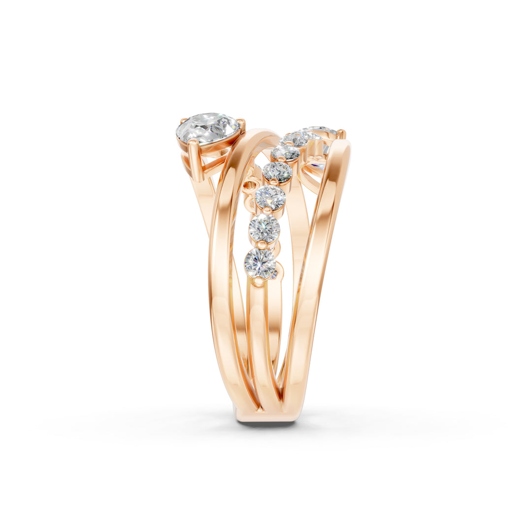 Baela Pear Solitaire Diamond Womens Ring