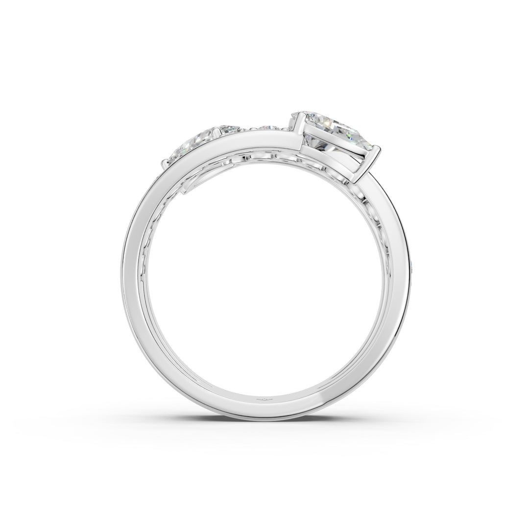 Baela Pear Solitaire Diamond Womens Ring