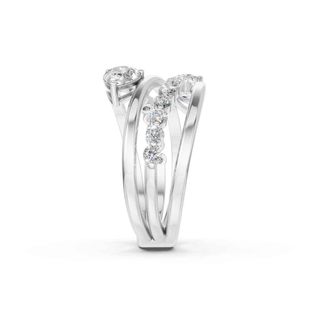 Baela Pear Solitaire Diamond Womens Ring