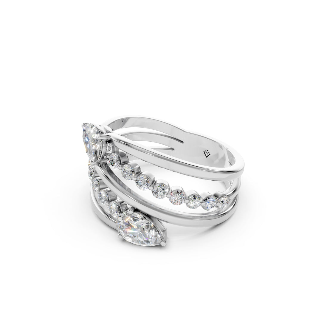 Baela Pear Solitaire Diamond Womens Ring