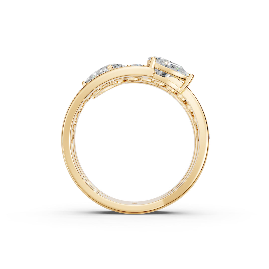 Baela Pear Solitaire Diamond Womens Ring