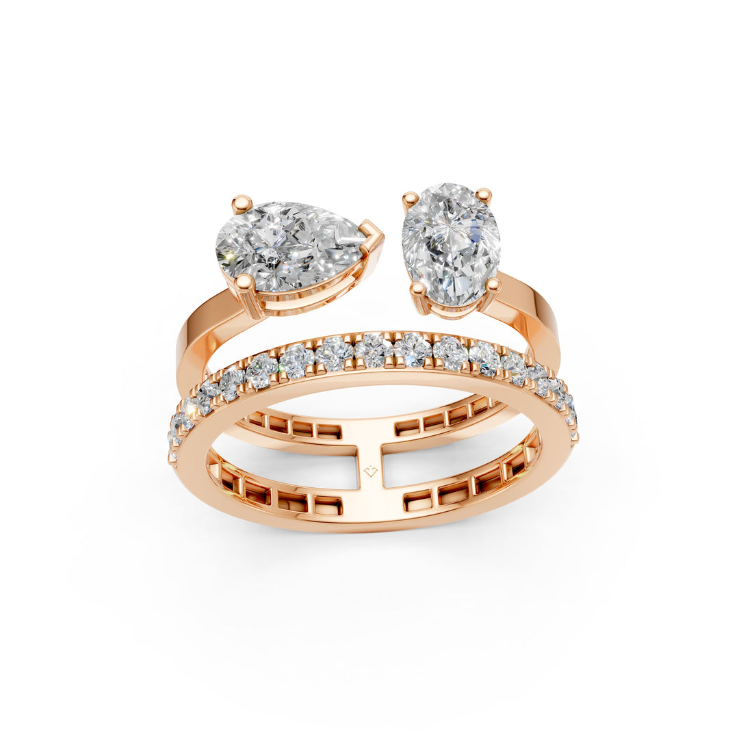 Baira Pear Solitaire Diamond 2 Womens Ring