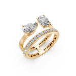 Load image into Gallery viewer, Baira Pear Solitaire Diamond 2 Womens Ring

