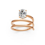 Load image into Gallery viewer, Ashira Oval Solitaire Diamond spiral Womens Ring
