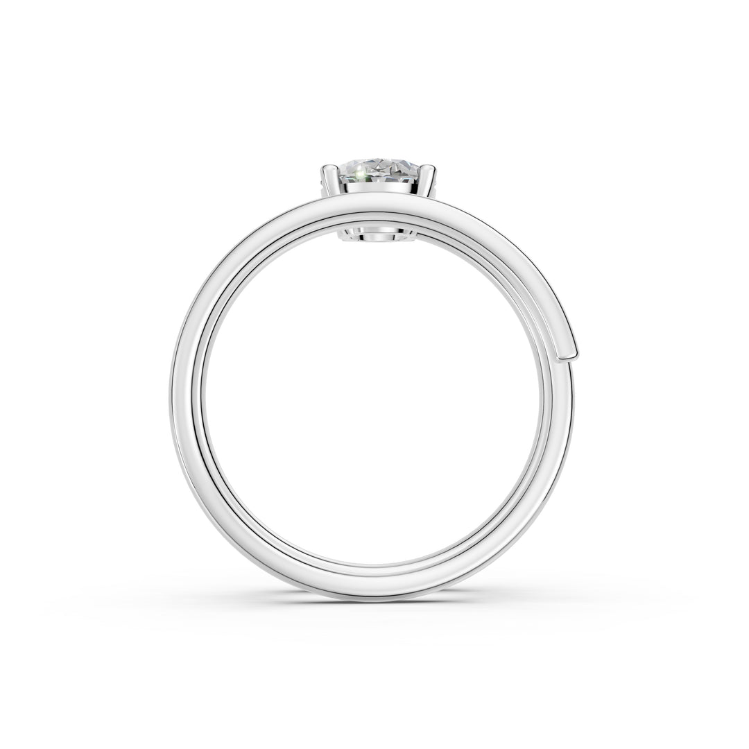 Ashira Oval Solitaire Diamond spiral Womens Ring