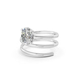 Load image into Gallery viewer, Ashira Oval Solitaire Diamond spiral Womens Ring
