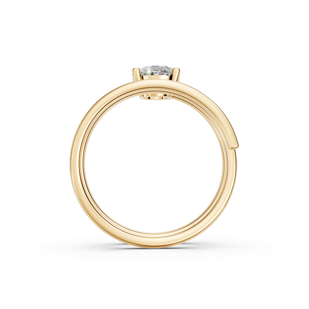 Ashira Oval Solitaire Diamond spiral Womens Ring