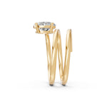 Load image into Gallery viewer, Ashira Oval Solitaire Diamond spiral Womens Ring
