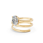 Load image into Gallery viewer, Ashira Oval Solitaire Diamond spiral Womens Ring
