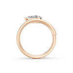 Load image into Gallery viewer, Astra Pear Solitaire Diamond spiral Womens Ring
