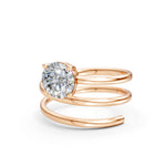 Load image into Gallery viewer, Atira Round Solitaire Diamond spiral Womens Ring
