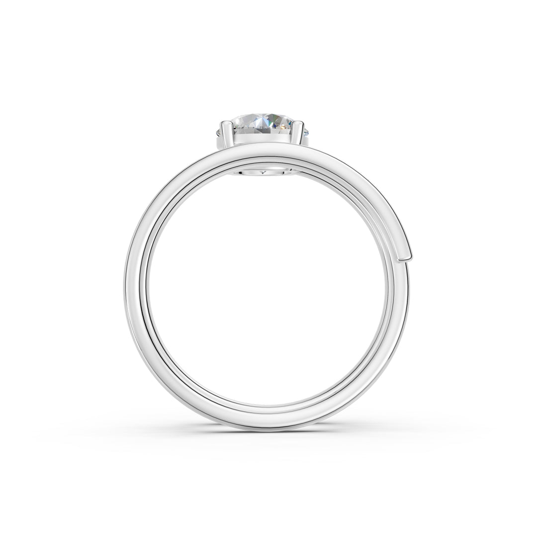 Atira Round Solitaire Diamond spiral Womens Ring