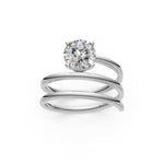 Load image into Gallery viewer, Atira Round Solitaire Diamond spiral Womens Ring
