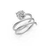 Load image into Gallery viewer, Atira Round Solitaire Diamond spiral Womens Ring
