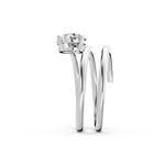 Load image into Gallery viewer, Atira Round Solitaire Diamond spiral Womens Ring
