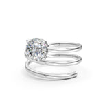 Load image into Gallery viewer, Atira Round Solitaire Diamond spiral Womens Ring
