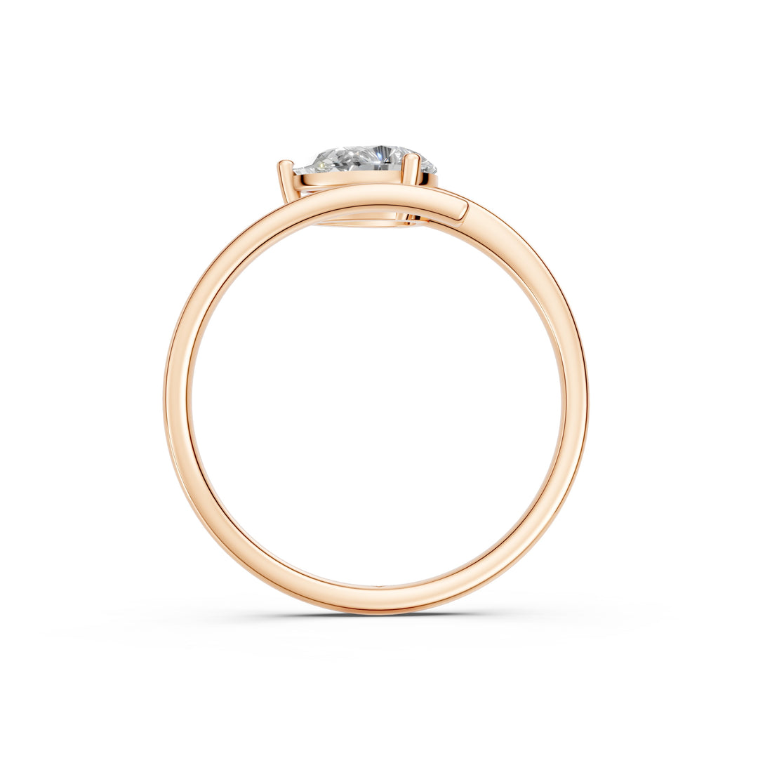 Avani Pear Solitaire Diamond Gap Womens Ring