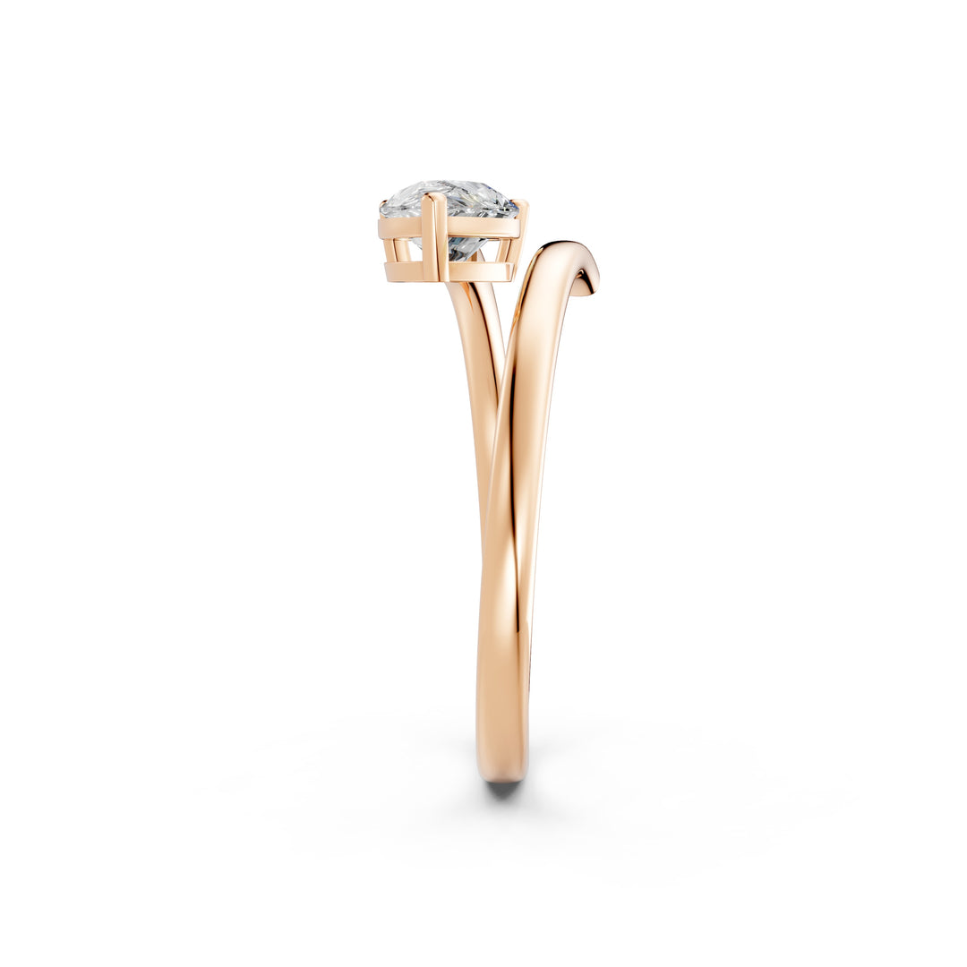 Avani Pear Solitaire Diamond Gap Womens Ring