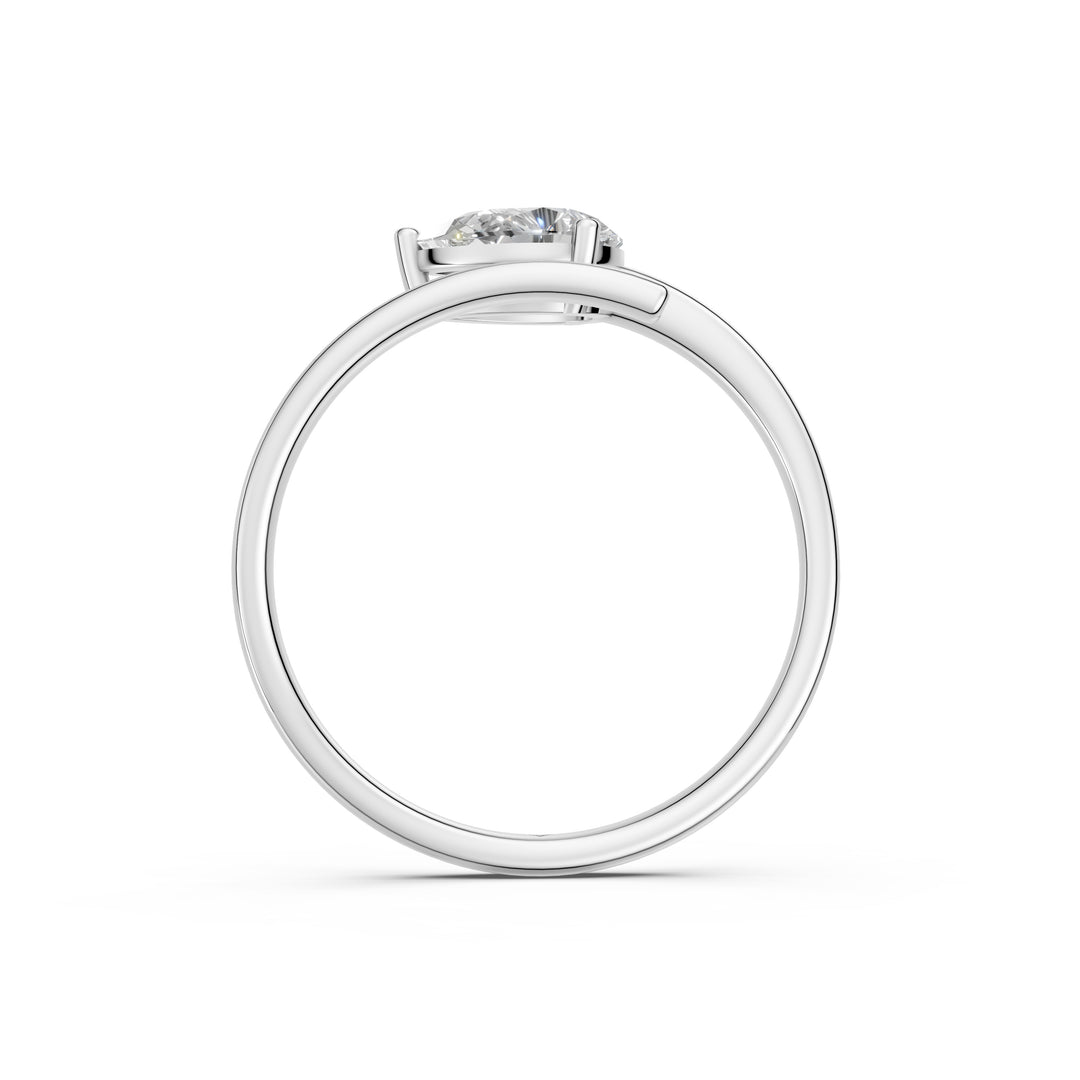 Avani Pear Solitaire Diamond Gap Womens Ring