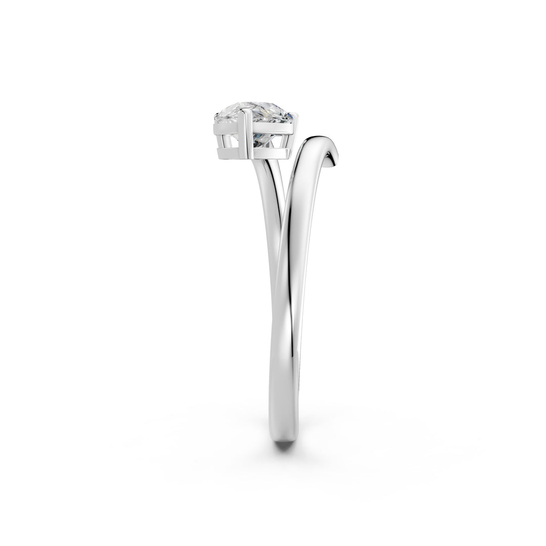 Avani Pear Solitaire Diamond Gap Womens Ring