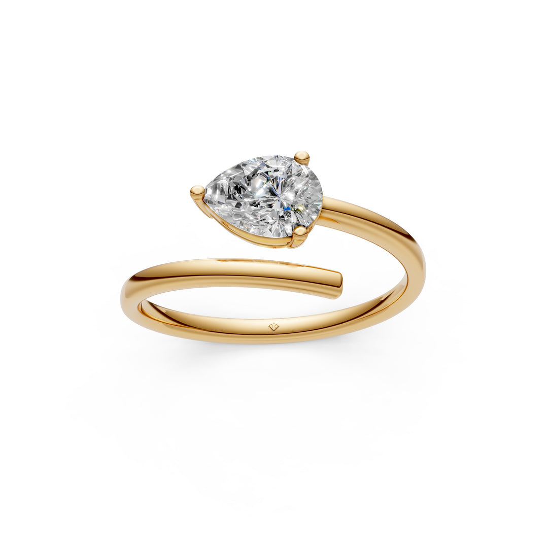 Avani Pear Solitaire Diamond Gap Womens Ring