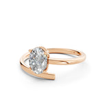 Load image into Gallery viewer, Avira Oval Solitaire Diamond Gap Womens Ring
