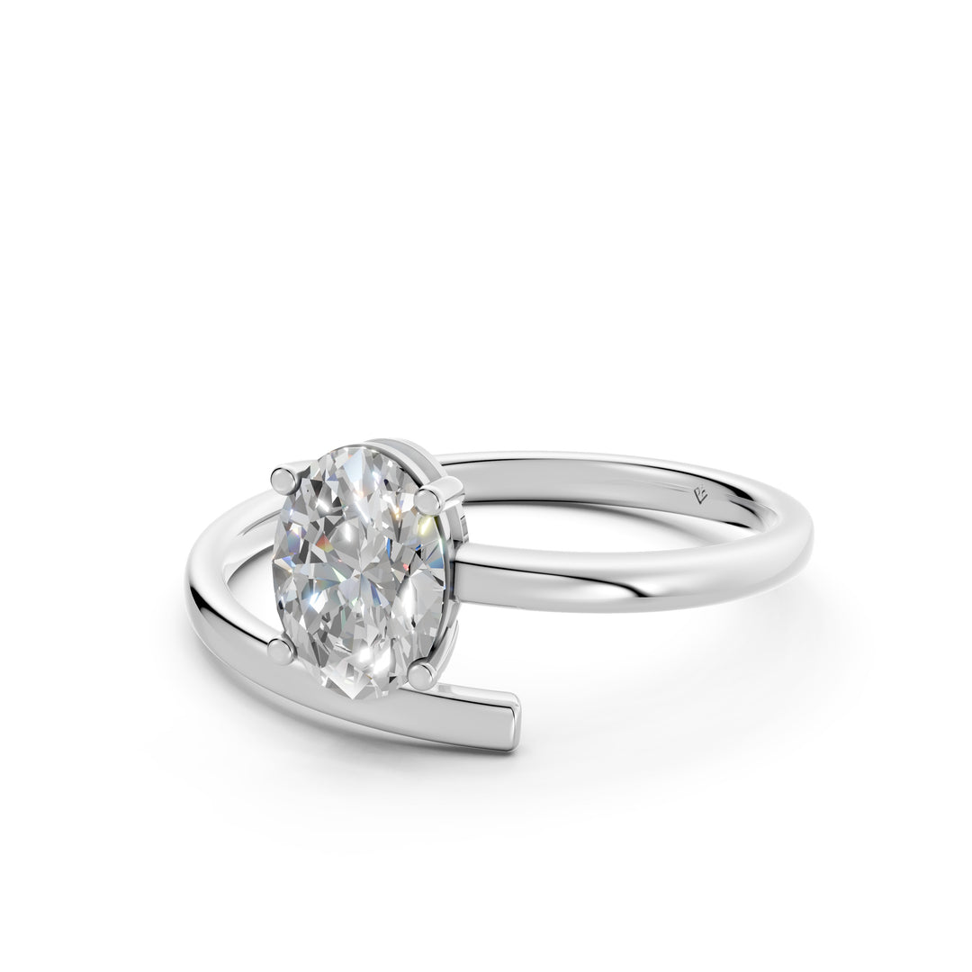 Avira Oval Solitaire Diamond Gap Womens Ring