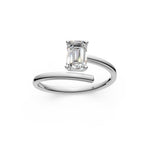 Load image into Gallery viewer, Aylin Emerald Solitaire Diamond Gap Womens Ring
