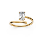 Load image into Gallery viewer, Aylin Emerald Solitaire Diamond Gap Womens Ring
