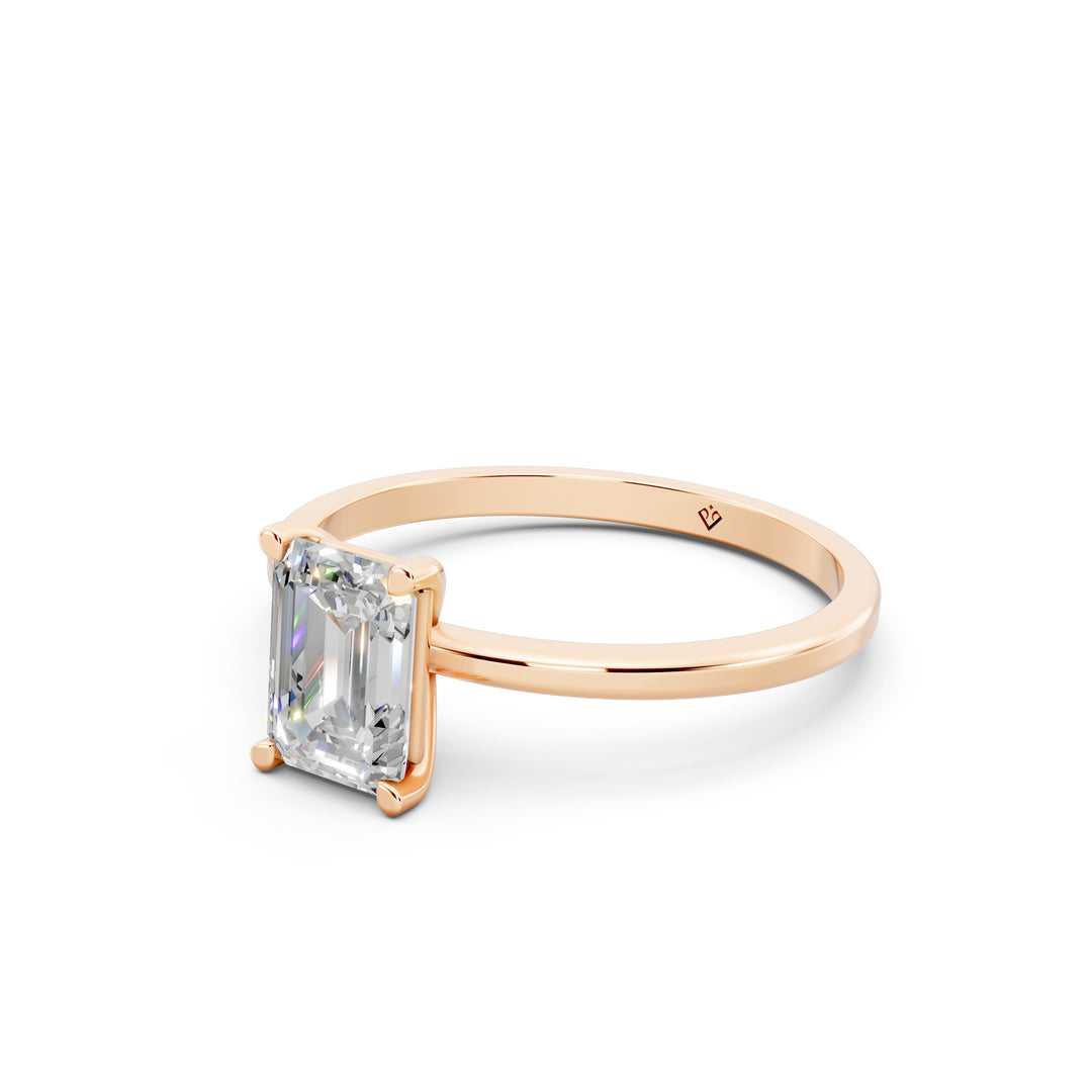 Faria Emerald Solitaire Diamond Womens Ring