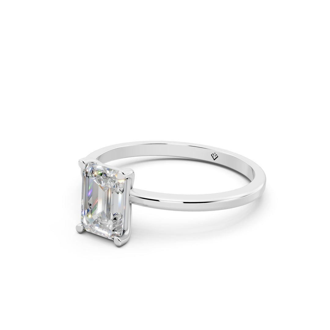 Faria Emerald Solitaire Diamond Womens Ring