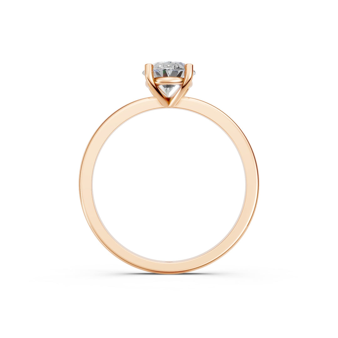 Faiza Oval Solitaire Diamond Womens Ring