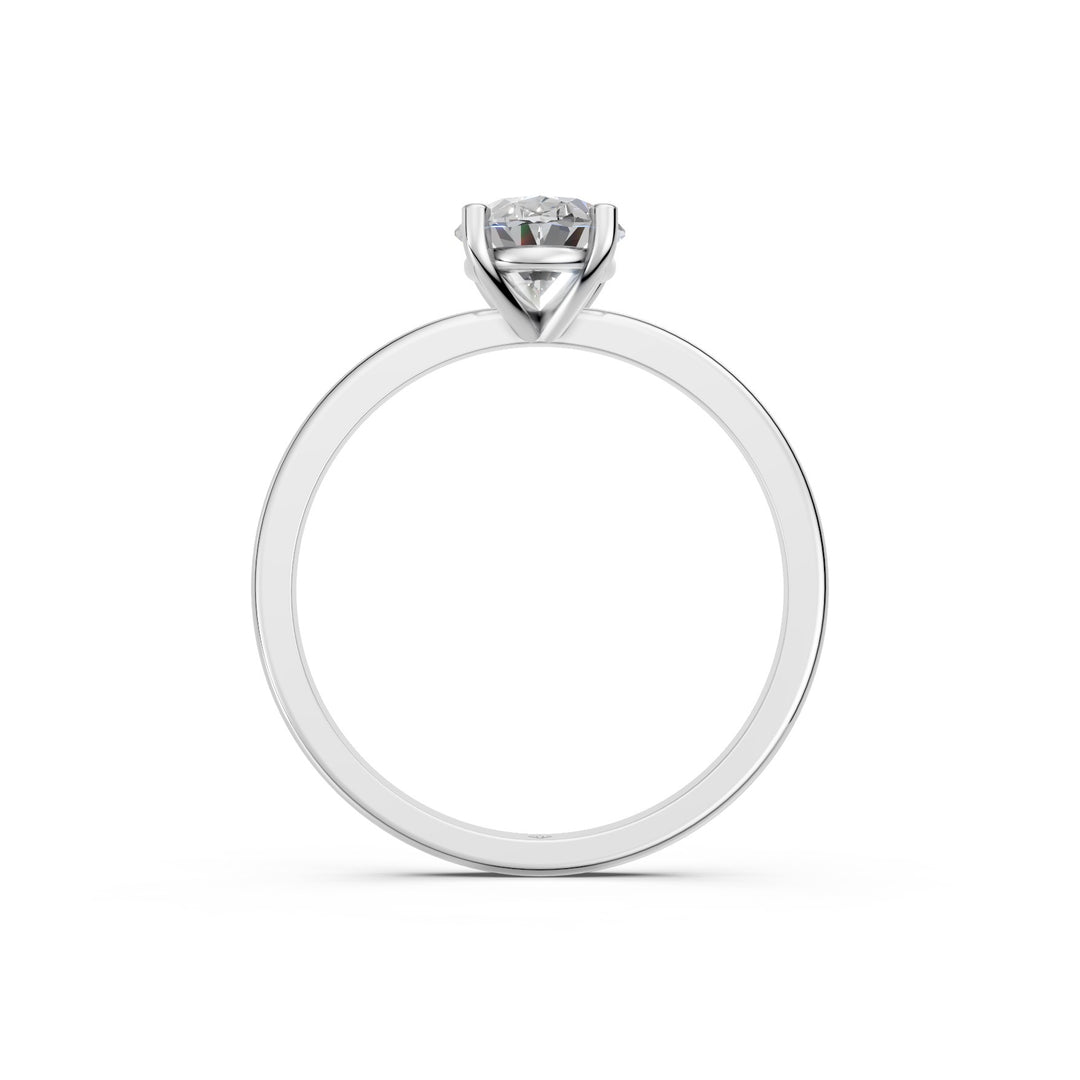 Faiza Oval Solitaire Diamond Womens Ring