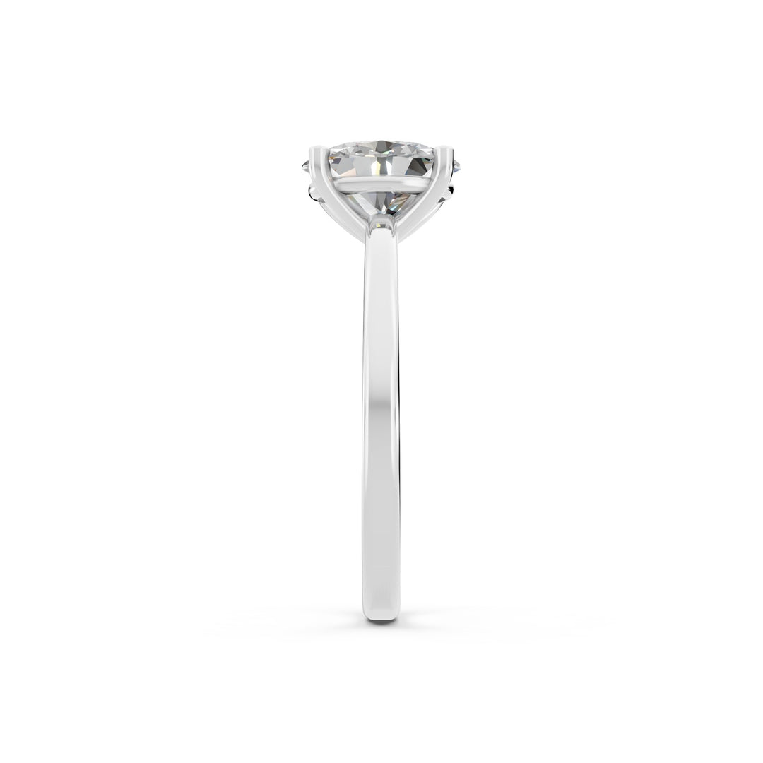 Faiza Oval Solitaire Diamond Womens Ring