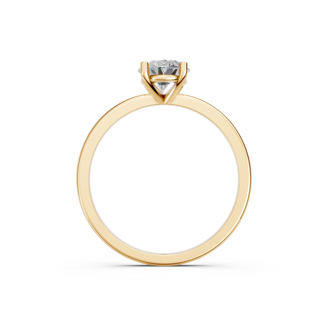 Faiza Oval Solitaire Diamond Womens Ring