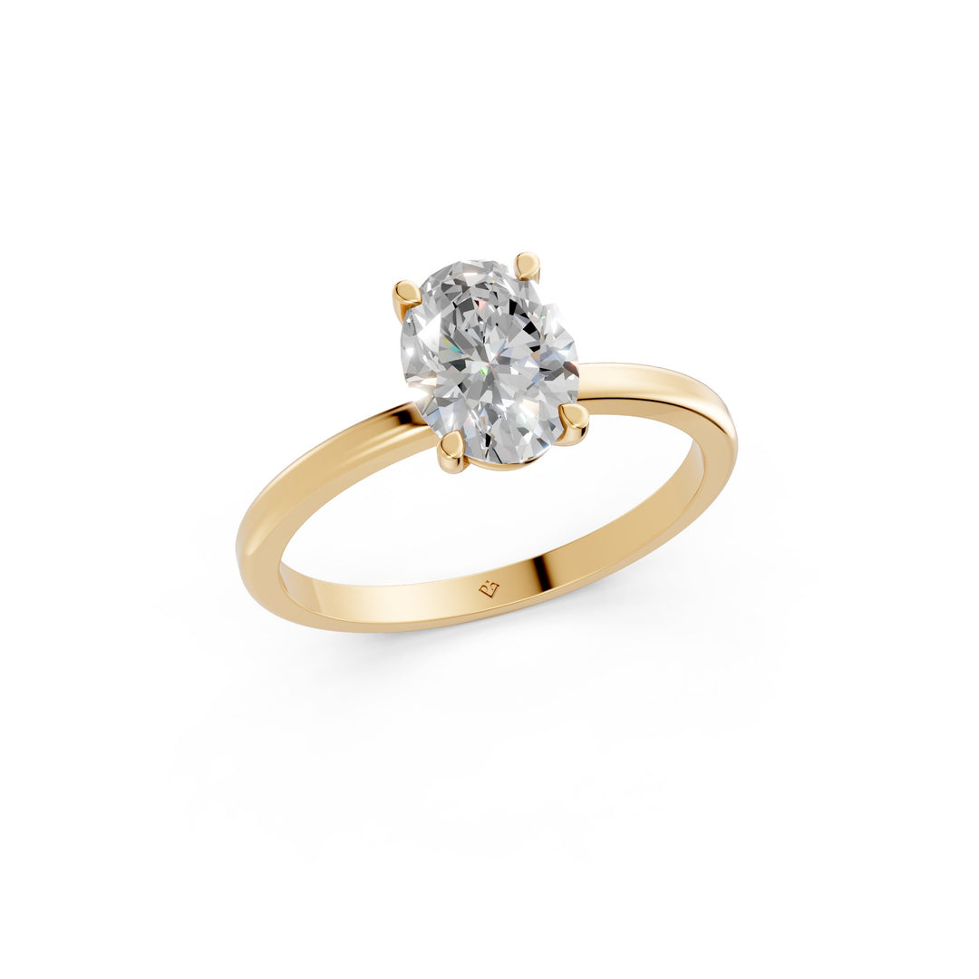 Faiza Oval Solitaire Diamond Womens Ring