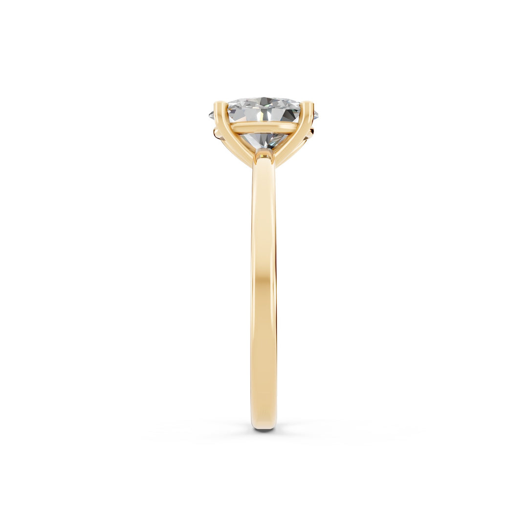 Faiza Oval Solitaire Diamond Womens Ring