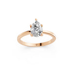 Load image into Gallery viewer, Evira Pear Solitaire Diamond Womens Ring
