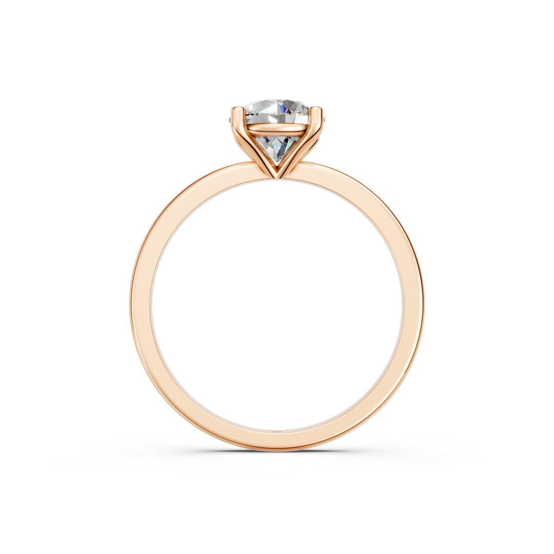 Evara Round Solitaire Diamond Womens Ring
