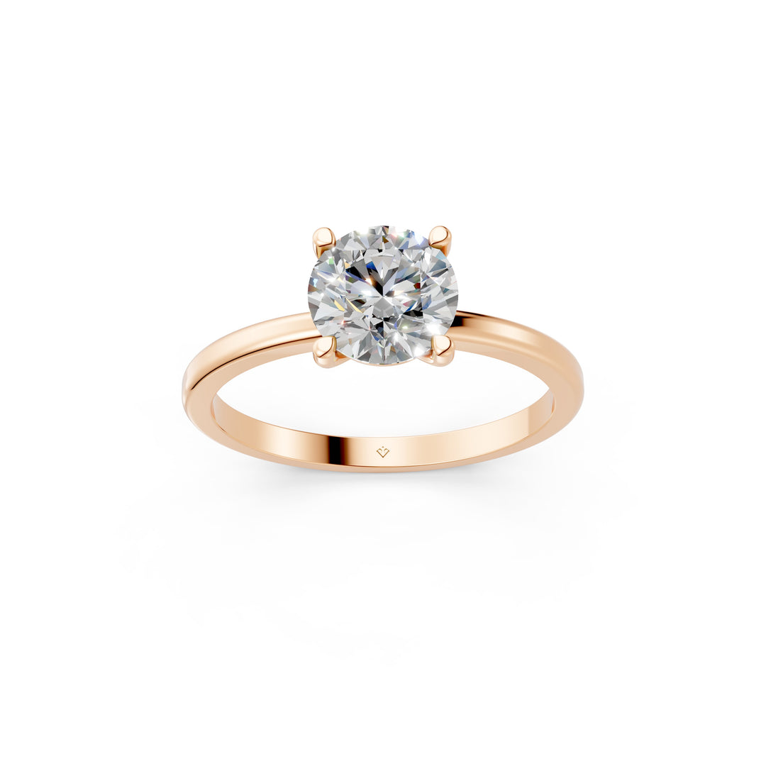 Evara Round Solitaire Diamond Womens Ring