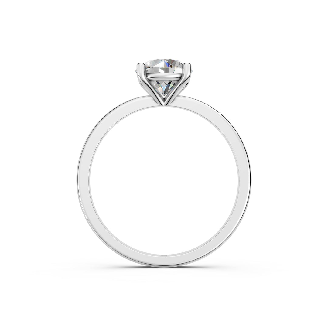 Evara Round Solitaire Diamond Womens Ring