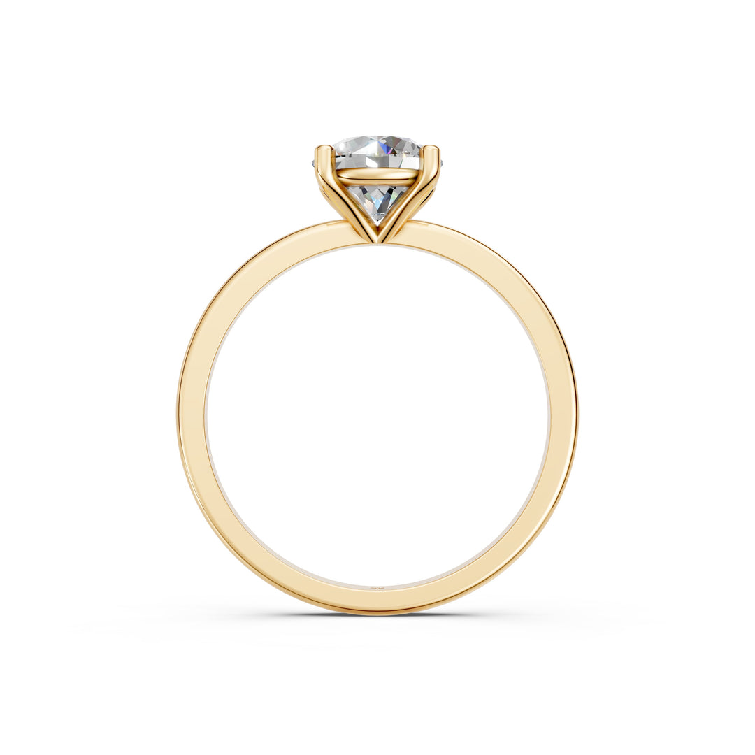 Evara Round Solitaire Diamond Womens Ring
