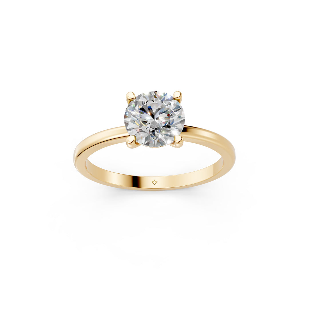 Evara Round Solitaire Diamond Womens Ring