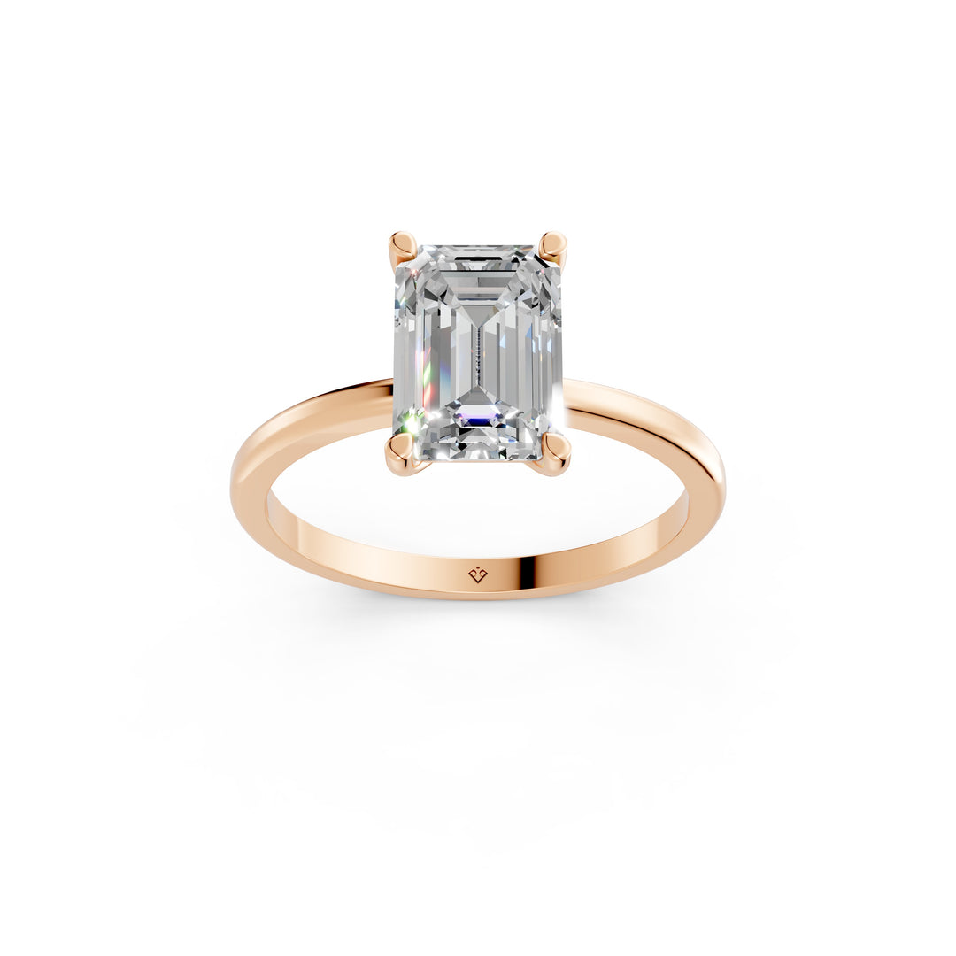 Eshia Emerald Solitaire Diamond Womens Ring