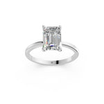 Load image into Gallery viewer, Eshia Emerald Solitaire Diamond Womens Ring
